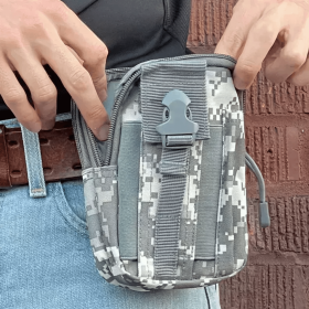 Tactical MOLLE Military Pouch Waist Bag for Hiking and Outdoor Activities (Color: ACU camouflage)