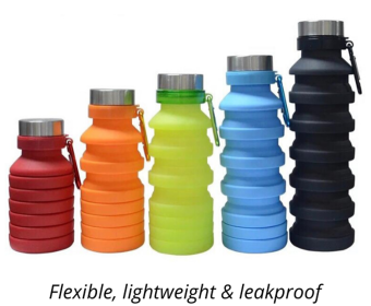 Collapsible Water Bottle (Color: Orange)